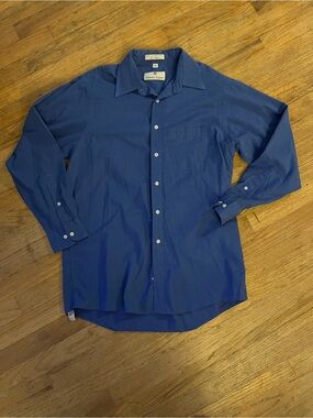 Etienne Aigner Men's Royal Blue Button-Up Dress Shirt